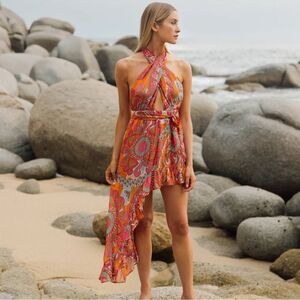NWT Anthropologie “Sundress” Amina Marbella Havana Framboise  Dress L Host Pick